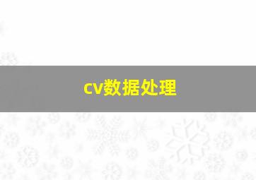 cv数据处理