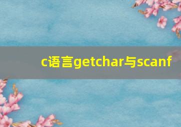 c语言getchar与scanf