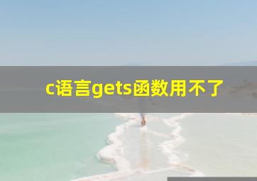 c语言gets函数用不了