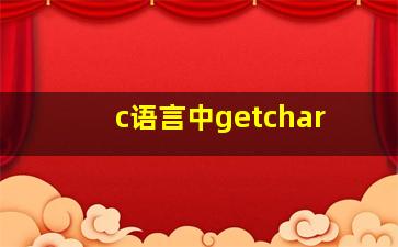 c语言中getchar