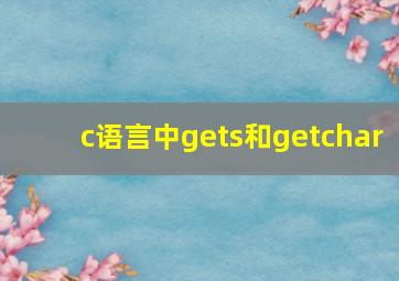 c语言中gets和getchar