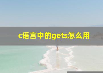 c语言中的gets怎么用