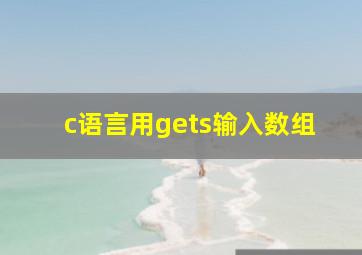 c语言用gets输入数组