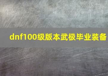 dnf100级版本武极毕业装备