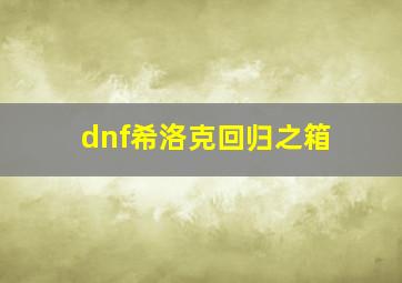 dnf希洛克回归之箱