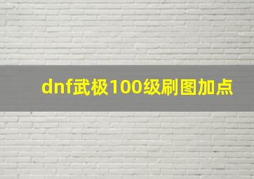 dnf武极100级刷图加点