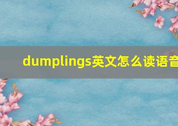 dumplings英文怎么读语音