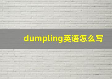 dumpling英语怎么写