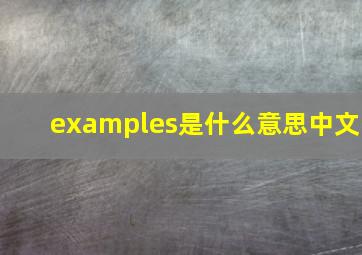 examples是什么意思中文