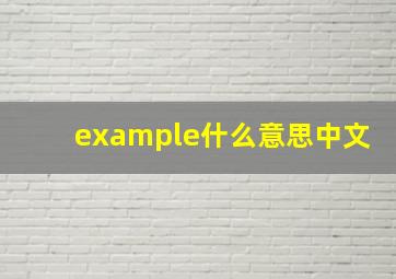 example什么意思中文