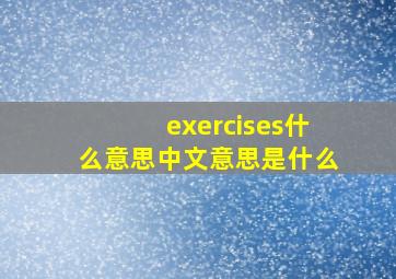 exercises什么意思中文意思是什么