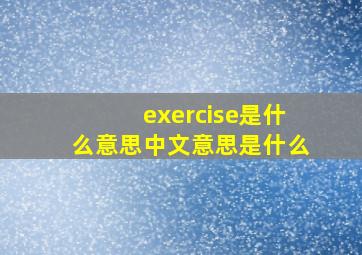 exercise是什么意思中文意思是什么