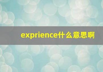 exprience什么意思啊