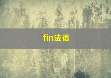 fin法语