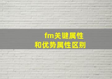 fm关键属性和优势属性区别