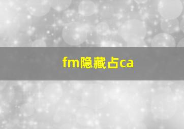 fm隐藏占ca