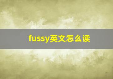 fussy英文怎么读