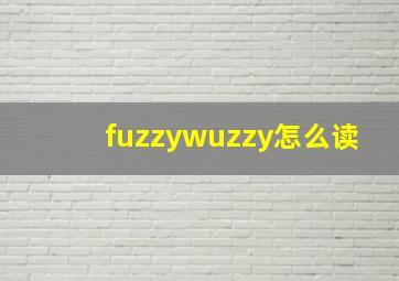 fuzzywuzzy怎么读