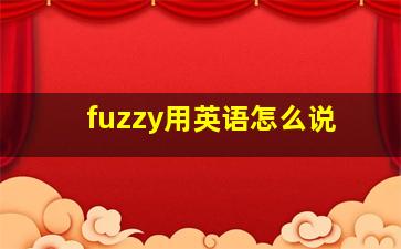 fuzzy用英语怎么说