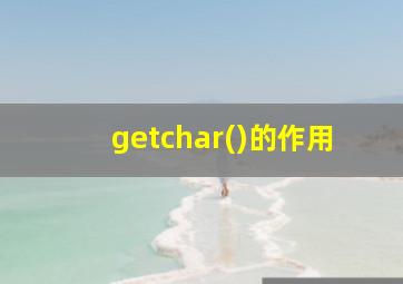 getchar()的作用