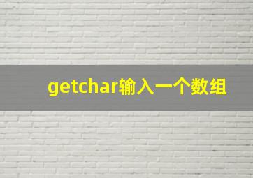 getchar输入一个数组