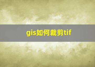 gis如何裁剪tif