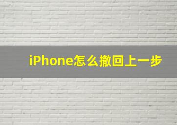 iPhone怎么撤回上一步