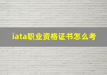 iata职业资格证书怎么考