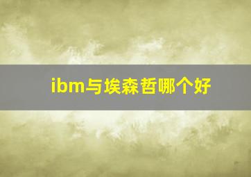 ibm与埃森哲哪个好