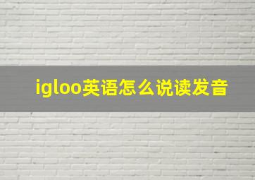 igloo英语怎么说读发音