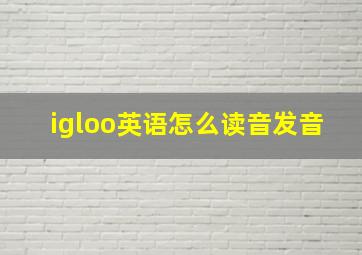 igloo英语怎么读音发音