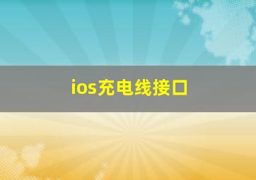 ios充电线接口