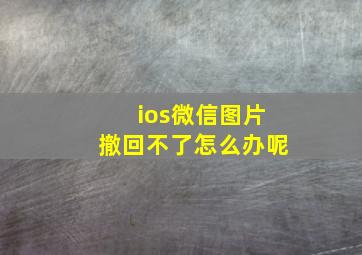 ios微信图片撤回不了怎么办呢