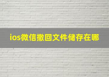 ios微信撤回文件储存在哪