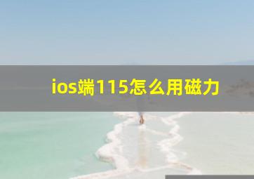 ios端115怎么用磁力