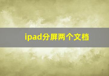 ipad分屏两个文档