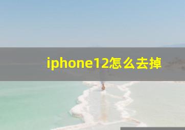 iphone12怎么去掉