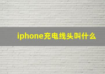 iphone充电线头叫什么