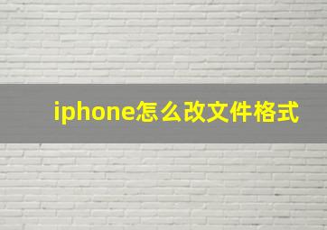 iphone怎么改文件格式