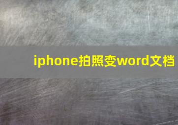 iphone拍照变word文档