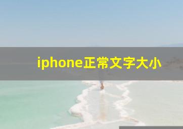 iphone正常文字大小