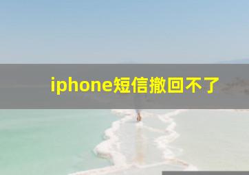 iphone短信撤回不了