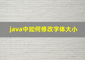 java中如何修改字体大小