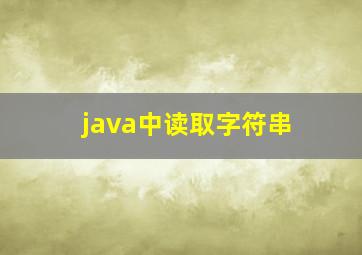 java中读取字符串