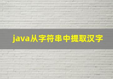 java从字符串中提取汉字