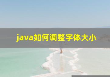 java如何调整字体大小