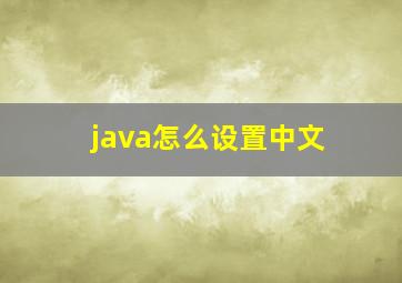 java怎么设置中文