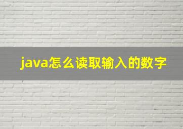 java怎么读取输入的数字