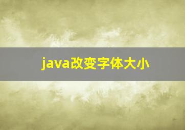 java改变字体大小