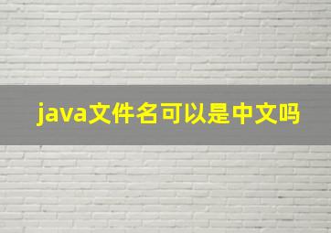 java文件名可以是中文吗